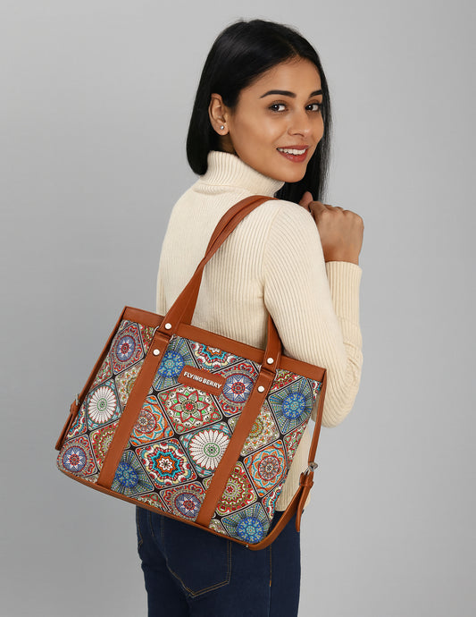 FLYING BERRY Printed Shoulder Laptop Bag