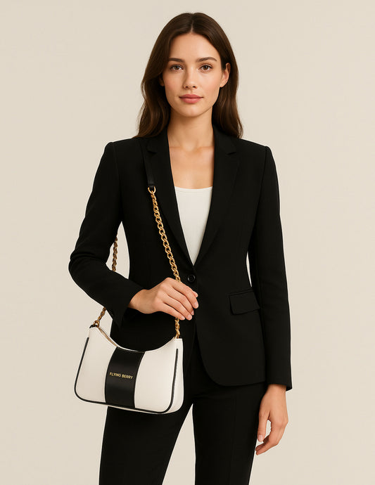 FLYING BERRY womens sling bag (BLACK & WHITE)